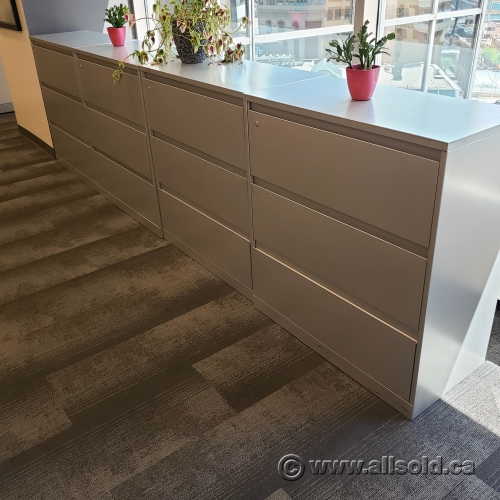 Silver Steelcase 36" 3 Drawer Lateral File Locking Allsold